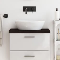 Vidaxl - Piano Bagno Grigio Scuro 60x40x4 cm Legno Massello Trattato 45729