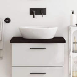 Piano Bagno Grigio Scuro 60x50x4 cm Legno Massello Trattato vidaXL 50603