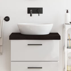 Vidaxl - Piano Bagno Grigio Scuro 60x50x6 cm Legno Massello Trattato 47968