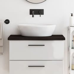 Vidaxl - Piano Bagno Grigio Scuro 80x40x4 cm Legno Massello Trattato 42698