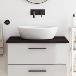 Vidaxl - Piano Bagno Grigio Scuro 80x50x2 cm Legno Massello Trattato 74634