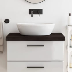 Vidaxl - Piano Bagno Grigio Scuro 80x50x6 cm Legno Massello Trattato 63821