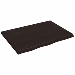 Piano Bagno Marrone Scuro 80x60x(2-4)cm Legno Massello Trattatocod mxl 102841 - Vista aggiuntiva 2