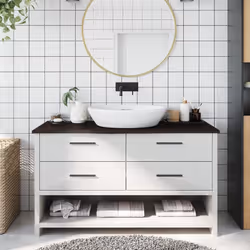 State pensando di rinnovare i vostri ripiani a casa? Questo piano da bagno in legno è la scelta che fa per voi! Struttura res ...