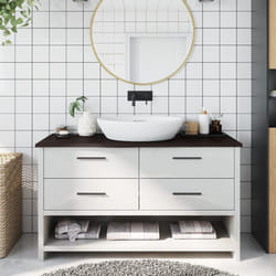 Vidaxl - Piano Bagno Grigio Scuro 100x40x2 cm Legno Massello Trattato 41862