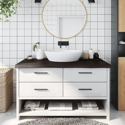Piano Bagno Marrone Scuro 100x50x(2-6)cm Legno Trattatocod mxl 132891