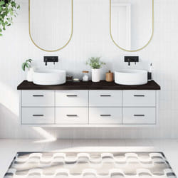 Piano Bagno Marrone Scuro 180x50x(2-6)cm Legno Trattatocod mxl 119849