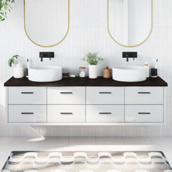 Piano Bagno Marrone Scuro 200x50x(2-4)cm Legno Trattatocod mxl 119838