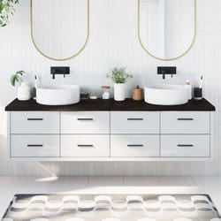 Piano Bagno Marrone Scuro 200x60x(2-4)cm Legno Trattatocod mxl 95876