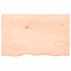 Piano per Tavolo 80x50x(2-6) cm in Rovere Massello Non Trattatocod mxl 120729 - Vista aggiuntiva 3