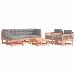 vidaXL Set Divani Giardino 7 pz con Cuscini Legno Massello di Douglas - Vista aggiuntiva 2