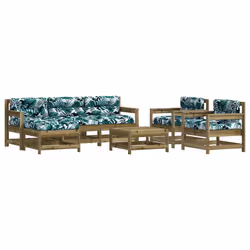 Set Divani da Giardino 7pz con Cuscini Legno Impregnato di Pinocod mxl 101154 - Vista aggiuntiva 2