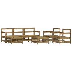 Set Divani da Giardino 7pz con Cuscini Legno Impregnato di Pinocod mxl 101154 - Vista aggiuntiva 3