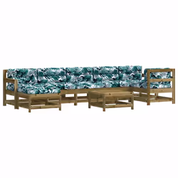 Set Divani da Giardino 8pz con Cuscini Legno Impregnato di Pinocod mxl 124413 - Vista aggiuntiva 2