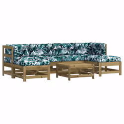 Set Divani da Giardino 7pz con Cuscini Legno Impregnato di Pinocod mxl 76514 - Vista aggiuntiva 2