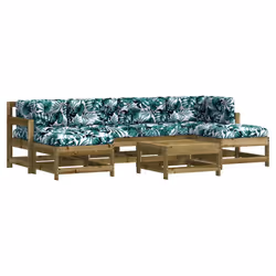 Set Divani da Giardino 7pz con Cuscini Legno Impregnato di Pinocod mxl 124442 - Vista aggiuntiva 2