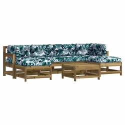 Set Divani da Giardino 7pz con Cuscini Legno Impregnato di Pinocod mxl 100485 - Vista aggiuntiva 2