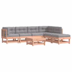 vidaXL Set Divani Giardino 7 pz con Cuscini Legno Massello di Douglas - Vista aggiuntiva 2
