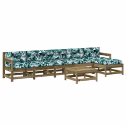 Set Divani da Giardino 7pz con Cuscini Legno Impregnato di Pinocod mxl 124450 - Vista aggiuntiva 2