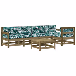 Set Divani da Giardino 6pz con Cuscini Legno Impregnato di Pinocod mxl 124439 - Vista aggiuntiva 2