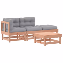 vidaXL Set Divani Giardino 4 pz con Cuscini Legno Massello di Douglas - Vista aggiuntiva 2