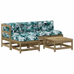 Set Divani da Giardino 5pz con Cuscini Legno Impregnato di Pinocod mxl 124475 - Vista aggiuntiva 2