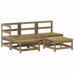 Set Divani da Giardino 5pz con Cuscini Legno Impregnato di Pinocod mxl 124475 - Vista aggiuntiva 3