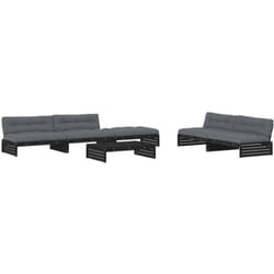 Vidaxl - Set Divani da Giardino 6 pz con Cuscini in Legno Massello Nero