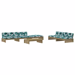 Set Divani da Giardino 6pz con Cuscini Legno Impregnato di Pinocod mxl 125303