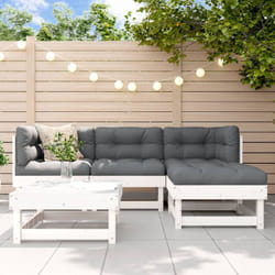 Set Salotto da Giardino 5 pz in Legno Massello di Pino Bianco Vidaxl 69176