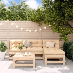 Questo set di mobili da giardino in legno, che si distingue per il design a doghe, sarà un ottimo complemento al vostro giard ...
