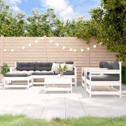 Questo set di mobili da giardino in legno, che si distingue per il design a doghe, sarà un ottimo complemento al vostro giard ...