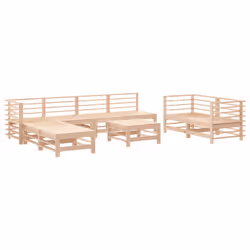 Set Salotto da Giardino 9 pz in Legno Massello di Pinocod mxl 118183 - Vista aggiuntiva 2