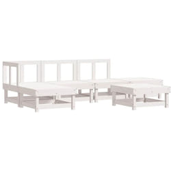 Set Salotto da Giardino 6 pz Bianco in Legno Massello di Pino Vidaxl