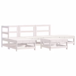 Set Salotto da Giardino 6 pz Bianco in Legno Massello di Pinocod mxl 94250 - Vista aggiuntiva 2