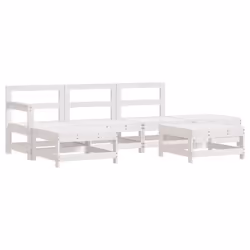 vidaXL Set Salotto da Giardino 6 pz Bianco in Legno Massello di Pino - Vista aggiuntiva 2