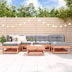 Questo set di mobili da giardino in legno, che si distingue per il design a doghe, sarà un ottimo complemento al vostro giard ...