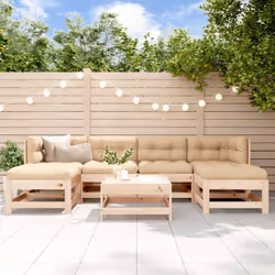 Questo set di mobili da giardino in legno, che si distingue per il design a doghe, sarà un ottimo complemento al vostro giard ...