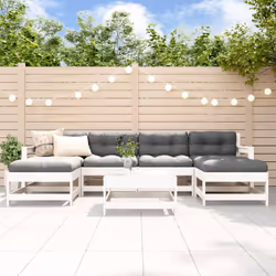 Questo set di mobili da giardino in legno, che si distingue per il design a doghe, sarà un ottimo complemento al vostro giard ...