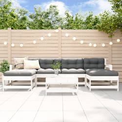 Set Salotto da Giardino 7 pz Bianco in Legno Massello di Pino Vidaxl