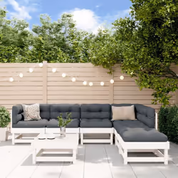 Questo set di mobili da giardino in legno, che si distingue per il design a doghe, sarà un ottimo complemento al vostro giard ...