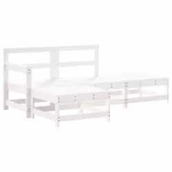 Set Salotto da Giardino 4 pz Bianco in Legno Massello di Pinocod mxl 94001 - Vista aggiuntiva 2