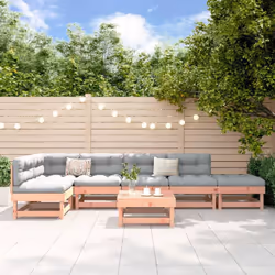Questo set di mobili da giardino in legno, che si distingue per il design a doghe, sarà un ottimo complemento al vostro giard ...