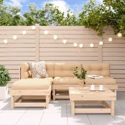 Questo set di mobili da giardino in legno, che si distingue per il design a doghe, sarà un ottimo complemento al vostro giard ...