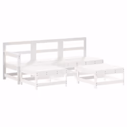 Set Salotto da Giardino 5 pz Bianco in Legno Massello di Pinocod mxl 69994 - Vista aggiuntiva 2