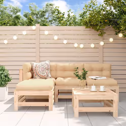 Questo set di mobili da giardino in legno, che si distingue per il design a doghe, sarà un ottimo complemento al vostro giard ...