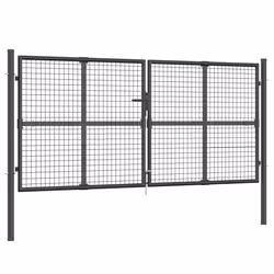 Cancello da Giardino Rete Antracite 300x175 cm Acciaio Zincatocod mxl 82400 - Vista aggiuntiva 2