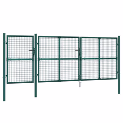 vidaXL Cancello da Giardino in Rete Verde 400x175 cm Acciaio Zincato - Vista aggiuntiva 2