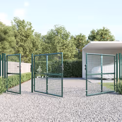 vidaXL Cancello da Giardino in Rete Verde 400x175 cm Acciaio Zincato - Vista aggiuntiva 3