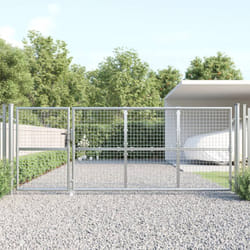 Cancello da Giardino in Rete Argento 350x175 cm Acciaio Zincato Vidaxl